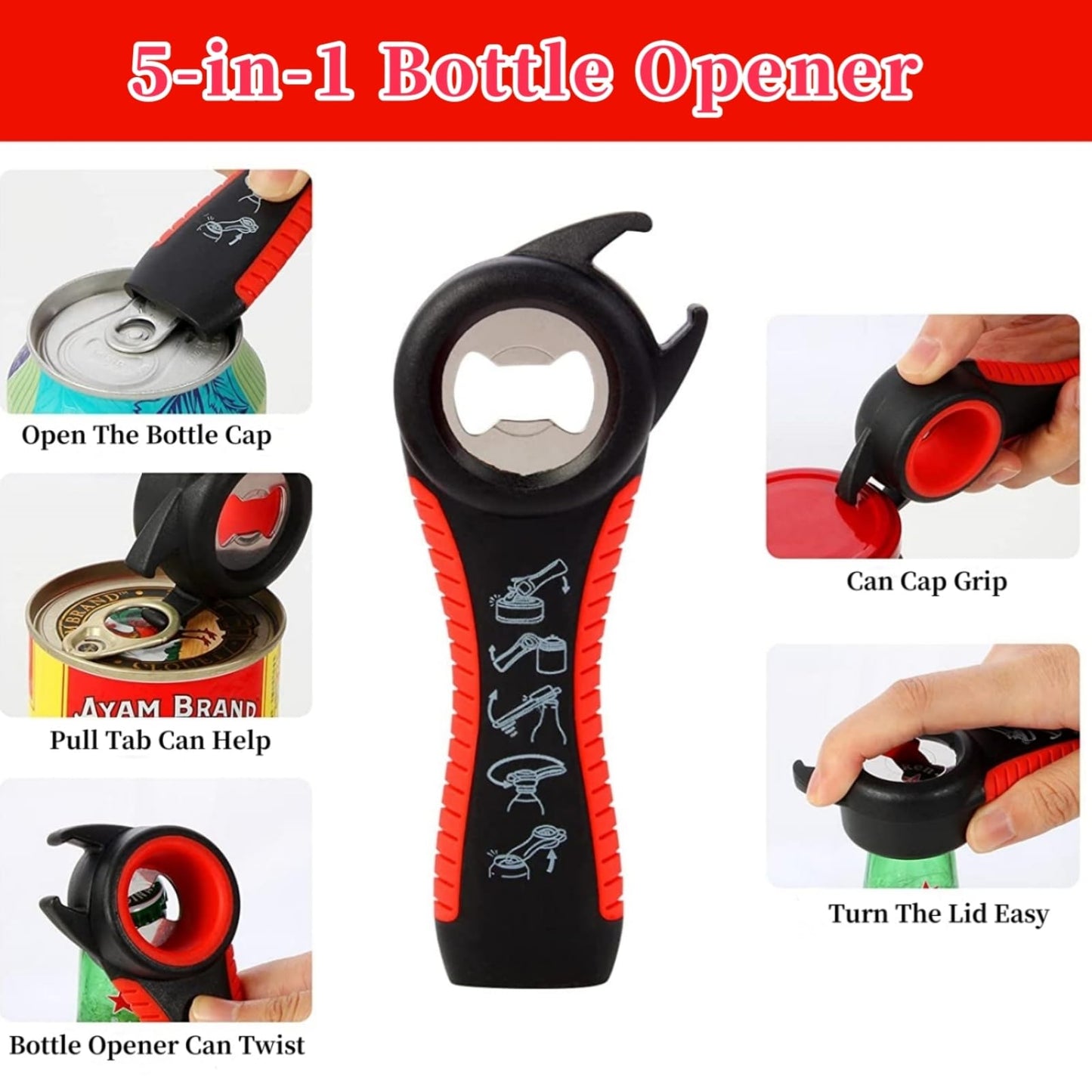 Bloss Anti-skid Jar Opener Jar Lid Remover Rubber Can Opener Kitchen Grippers To Remove Stubborn Lids, Caps and Bottles Great Kitchen Gadgets For Small Hands or Seniors,Blue