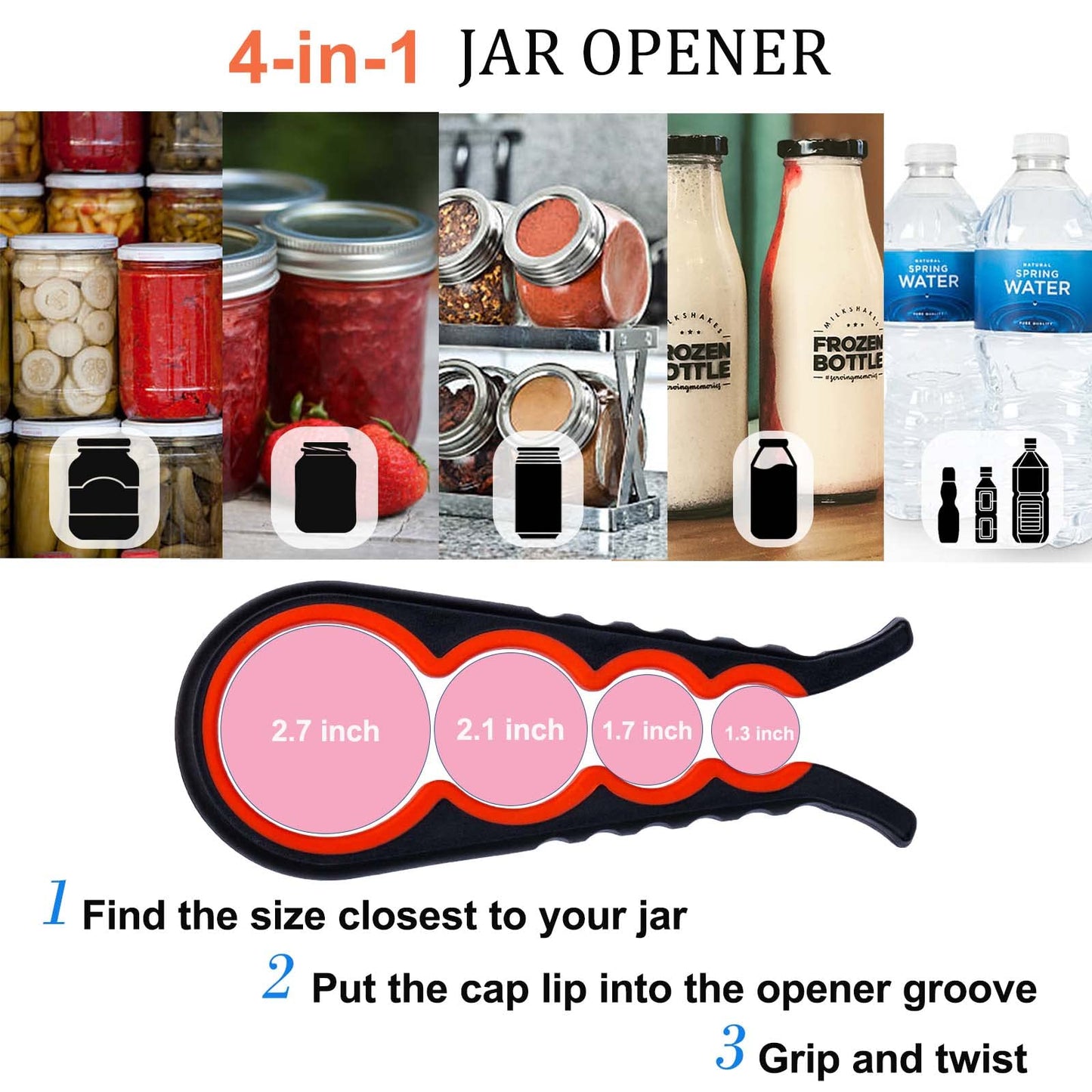 Bloss Anti-skid Jar Opener Jar Lid Remover Rubber Can Opener Kitchen Grippers To Remove Stubborn Lids, Caps and Bottles Great Kitchen Gadgets For Small Hands or Seniors,Blue