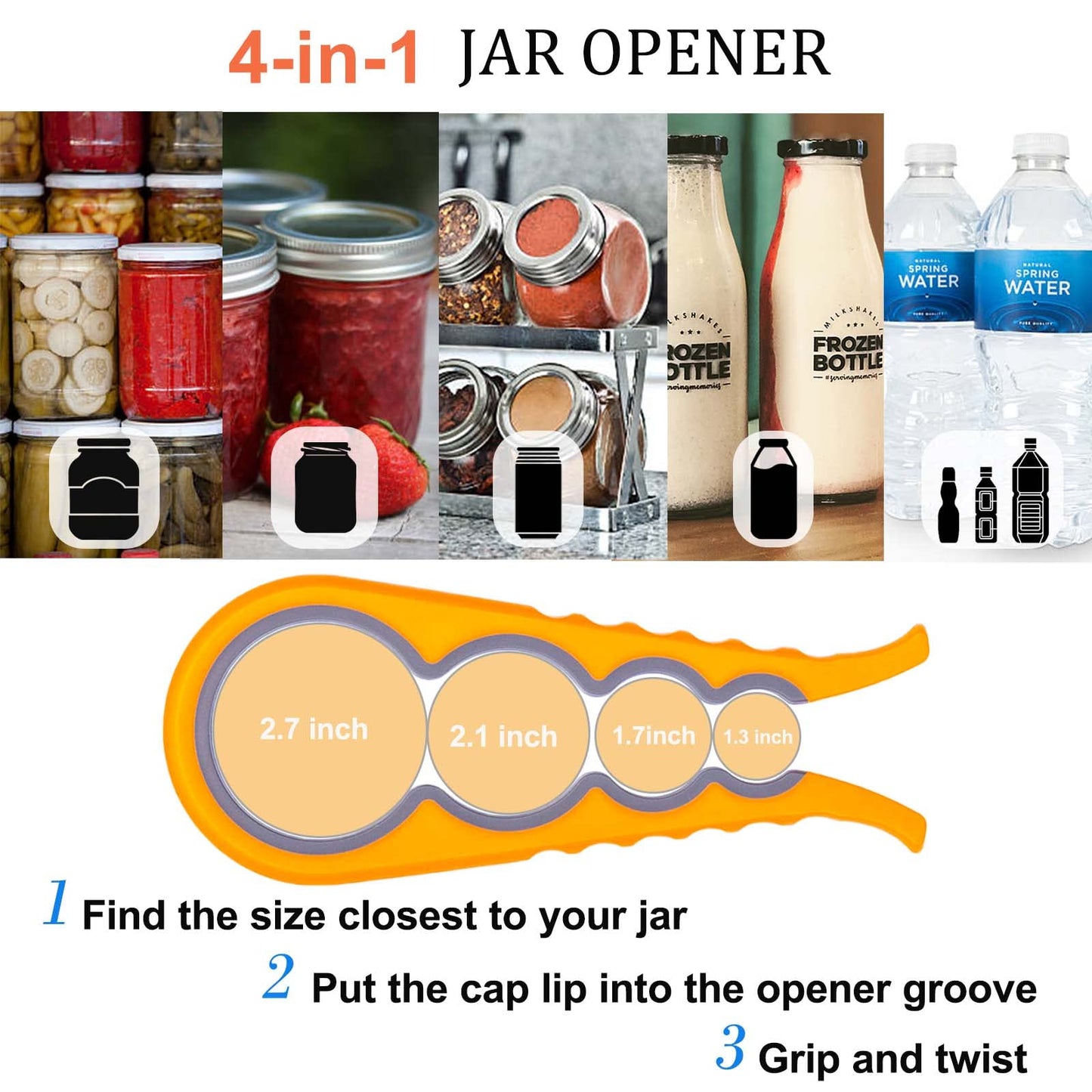 Bloss Anti-skid Jar Opener Jar Lid Remover Rubber Can Opener Kitchen Grippers To Remove Stubborn Lids, Caps and Bottles Great Kitchen Gadgets For Small Hands or Seniors,Blue
