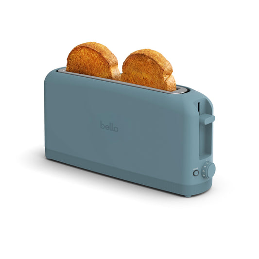 bella 2 Slice Slim Toaster, Fits-anywhere™ Kitchenware, 6 Setting Shade Control with Reheat & Cancel Buttons, Removable Crumb Tray, 10” Long Slot, Anti Jam & Auto Shutoff, 900 Watt, Oatmilk