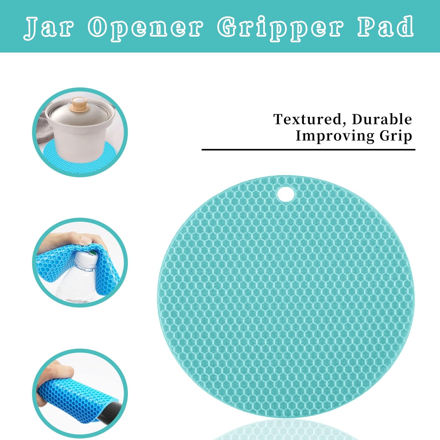 Bloss Anti-skid Jar Opener Jar Lid Remover Rubber Can Opener Kitchen Grippers To Remove Stubborn Lids, Caps and Bottles Great Kitchen Gadgets For Small Hands or Seniors,Blue